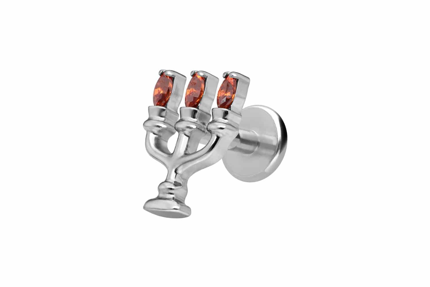 Titan Labret Piercing mit Innengewinde KERZENLEUCHTER